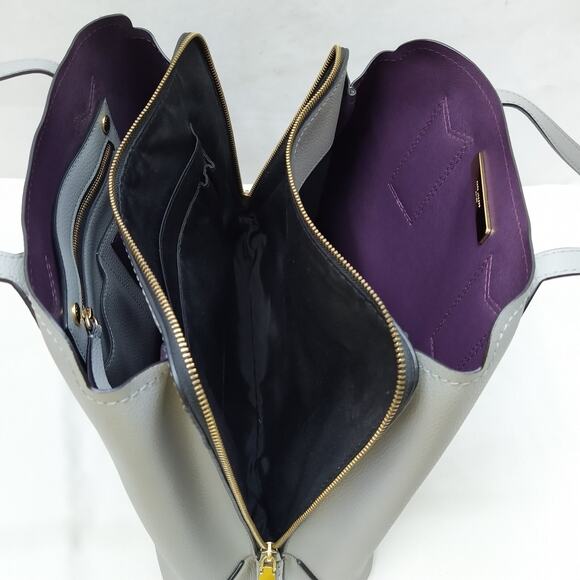 Marc Jacobs Women`s The Editor Griffin Rock Grey Zipper Satchel Shoulder Bag - Picture 8 of 16